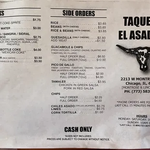 Menu page two as if 12/3/22