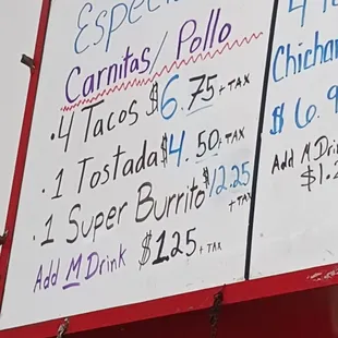 I ordered an asada super burrito with drink and it was $20.25   it wasn&apos;t carnitas or chicken but $5.50 for the meat upgrade