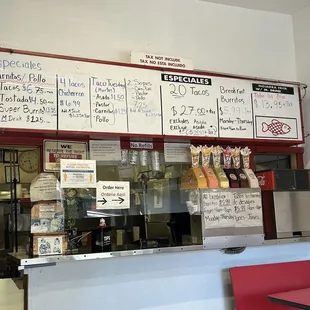 Front Counter, additional menu.