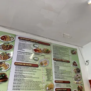 a menu for a mexican restaurant
