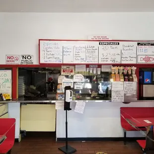 the interior of a taqueria