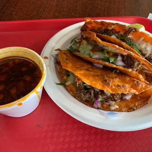 3 Quesatacos with free consomé
