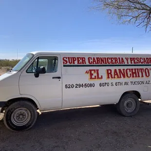 Van parked along Bilby Road makes food truck easy to spot.