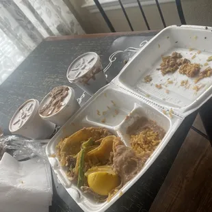 Street taco plate with beans and rice  Street Tacos Platillos