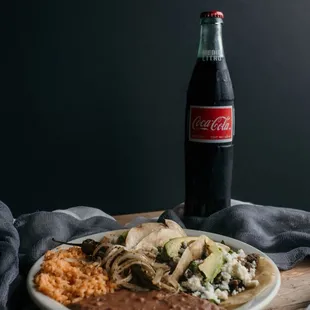 Street taco plate with a Mexican coke!