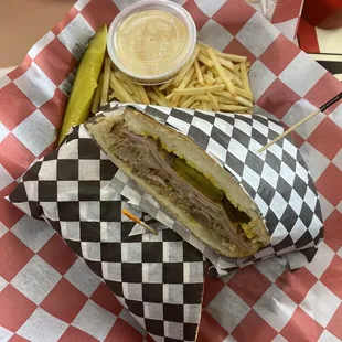 Cuban sandwich (very filling) side sauce is so yummy!
