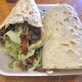 Burrito with asada