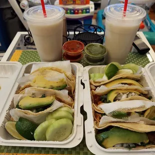 Large Horchatas and Tacos!