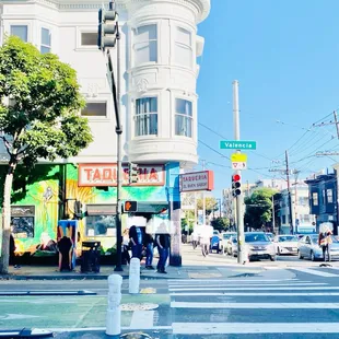 a view of a street corner