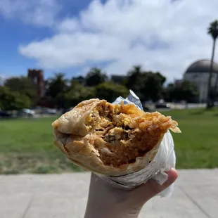 Chorizo breakfast burrito, it's perfect