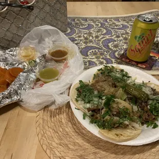 Best tacos ever!!! I love the Taco de tripa and the cabeza taco, perfect salsas and carrots