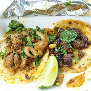 Cheeks and pastor i think, though i ordered chorizo