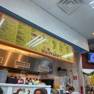 the menu of the restaurant