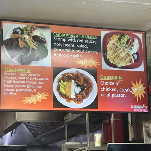 Menu with pictures