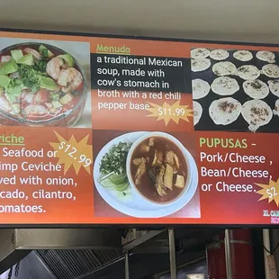 Menu with pictures