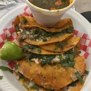 3 birria tacos
