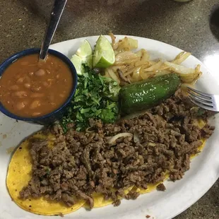 Tacos Mexicanos with fajita beef (minus one - tasted it first)