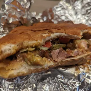 A yummy carne guisda torta with avacado