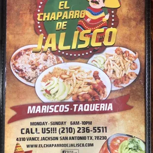 Menu Cover.