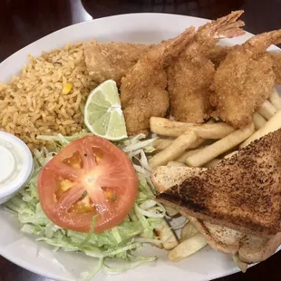 Fish &amp; Shrimp lunch special...$6.99, tea included.