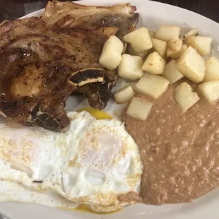 Pork Chops w/ Eggs Breakfast Special.. $5.99.