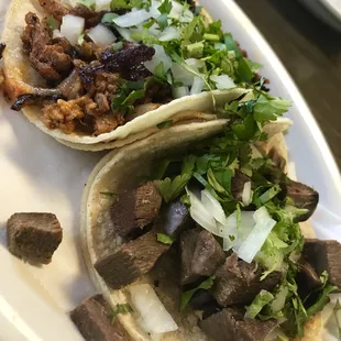 Al pastor &amp; lengua tacos