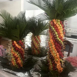 Getting ready for the  p-a-r-t-y !!! Fruit towers for the dessert table.