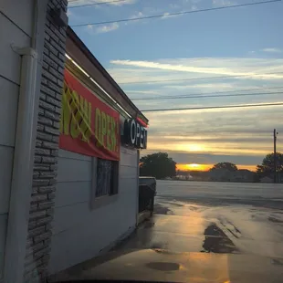 a view of the sunset