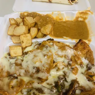 Chilaquiles with carne asada