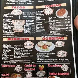 the menu