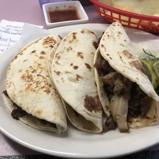 Carnitas, Asada, and Barbacoa Tacos