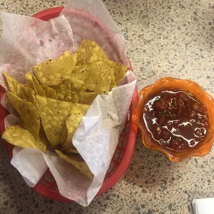 Chips &amp; super spicy salsa!