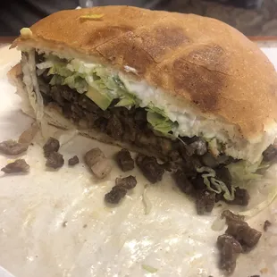 Torta de asada, highly recommend! The meat was well done without even asking it to be.