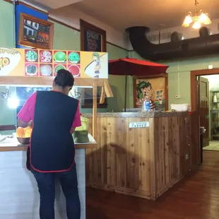 a woman ordering food