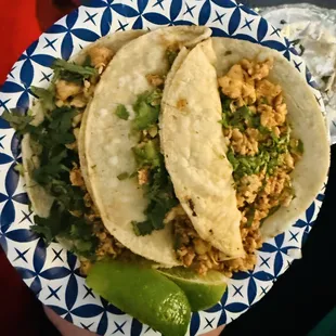 Chicken tacos with no onion