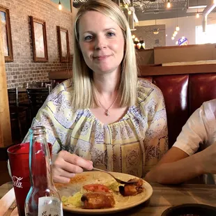 The Mrs enjoying Chimichangas