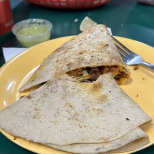 a plate of quesadillas