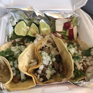 a container of tacos