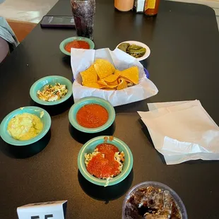 Sampling of salsa bar goodies.