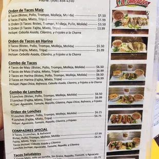Menu side 1