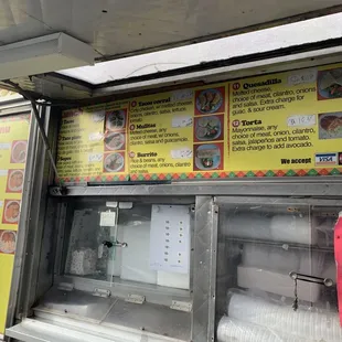 menus on a food truck