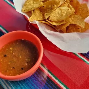 Love the salsa and chips makes it feel like home.