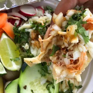 1 chicken 1 steak taco , cheese onion cilantro 5$