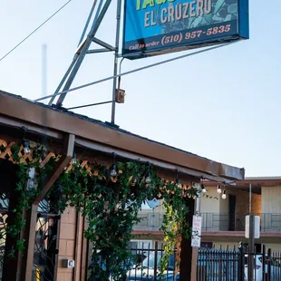 Front entrance and sign