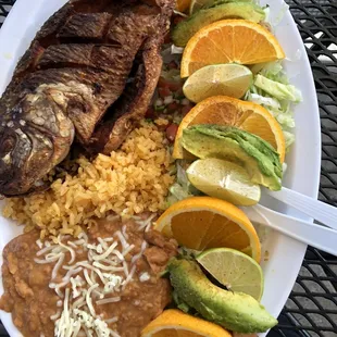 Tilapia plate $17.99. Delicious! Pretty presentation.
