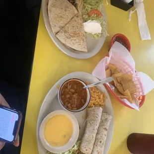 Tacos al carbon and quesadilla