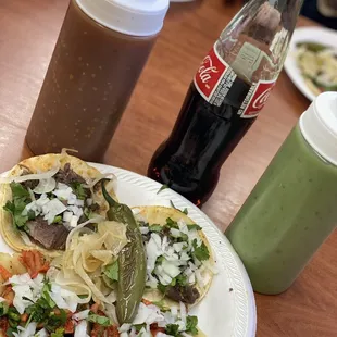 Pastor and barbacoa tacos