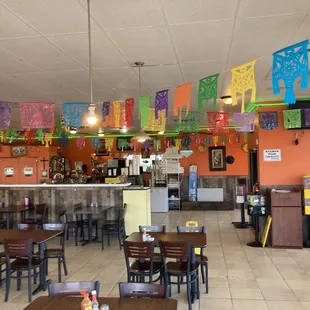 the interior of a mexican restaurant