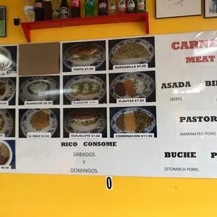 Photo of the menu