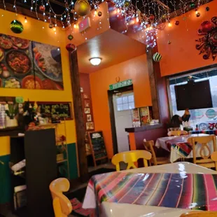the interior of a mexican restaurant